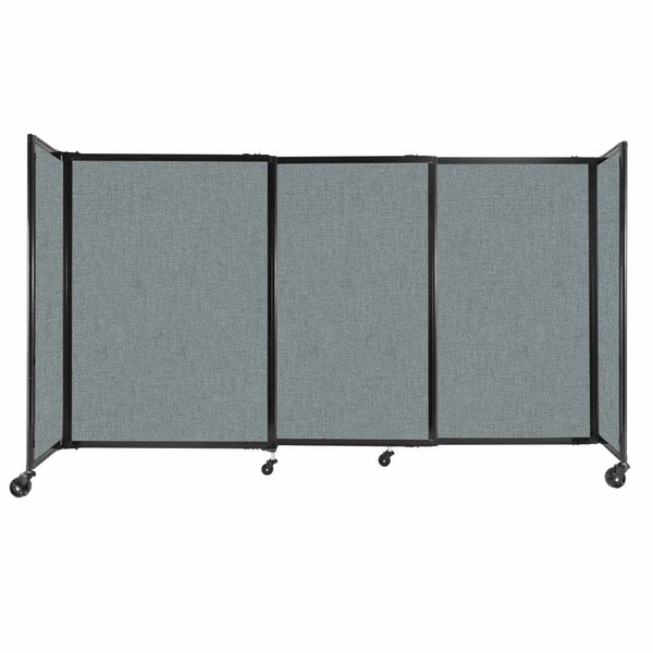StraightWall Sliding Portable Partition 7'2" x 4' Sea Green Fabric